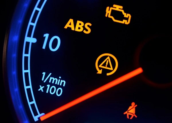 Motor- und ABS-Leuchten am Armaturenbrett prüfen